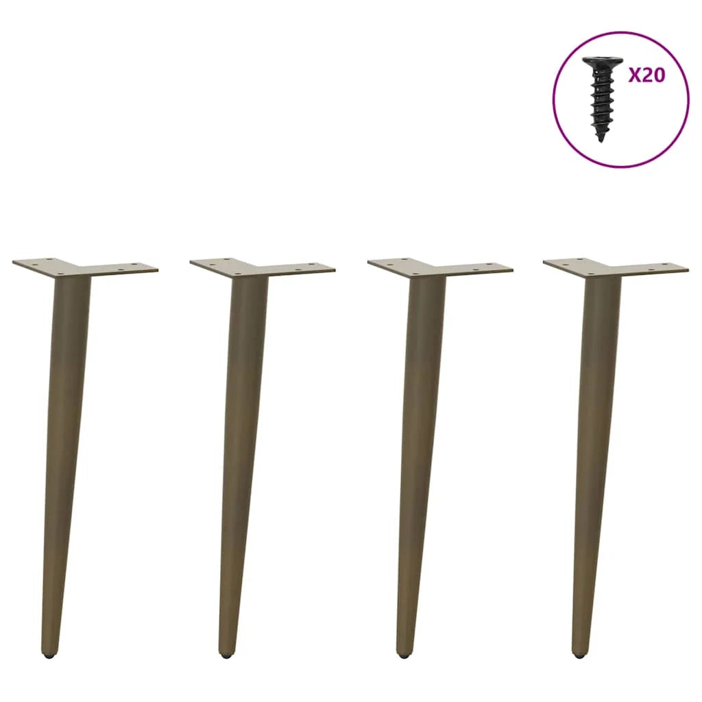 Set di 4 gambe robuste per tavolino da caffè coniche con piedini regolabili 30-31 cm in acciaio naturale 02_0056808