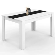 IDMarket - GEORGIA Tavolo da pranzo rettangolare bianco e nero per 6 persone 140 x 80 cm