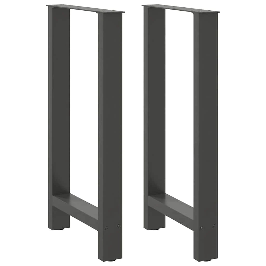 Set di 2 gambe robuste per tavolo da bar dal design moderno 50 x 90-91 cm acciaio antracite 02_0057570