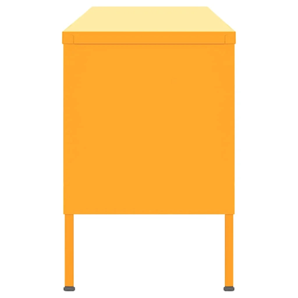 Mobile TV multimediale scaffale TV credenza TV sala da pranzo soggiorno camera da letto giallo senape 105 x 35 x 50 cm acciaio giallo 02_0027659
