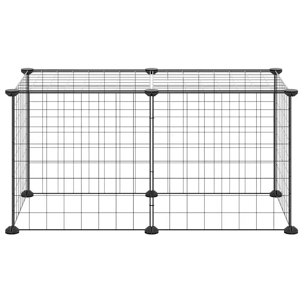 Gabbia per Animali Domestici 8 Pannelli Nero 35x35 cm Acciaio CFW9338146