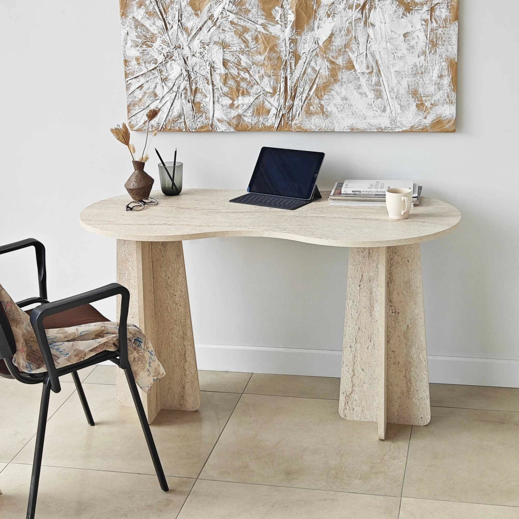 Scrivania "infinita" in legno 120 x 60 x 75 cm - Travertino