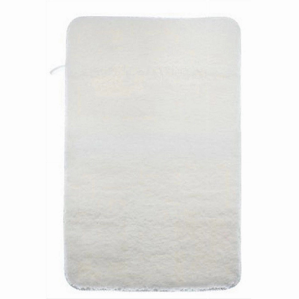 Trade Shop - Tappeto Tappetino In Tessuto Morbido Per Arredo Bagno 45 X 70 Cm Bianco 79921 -