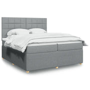 Giroletto a Molle con Materasso Grigio Chiaro 200x200cm Tessuto