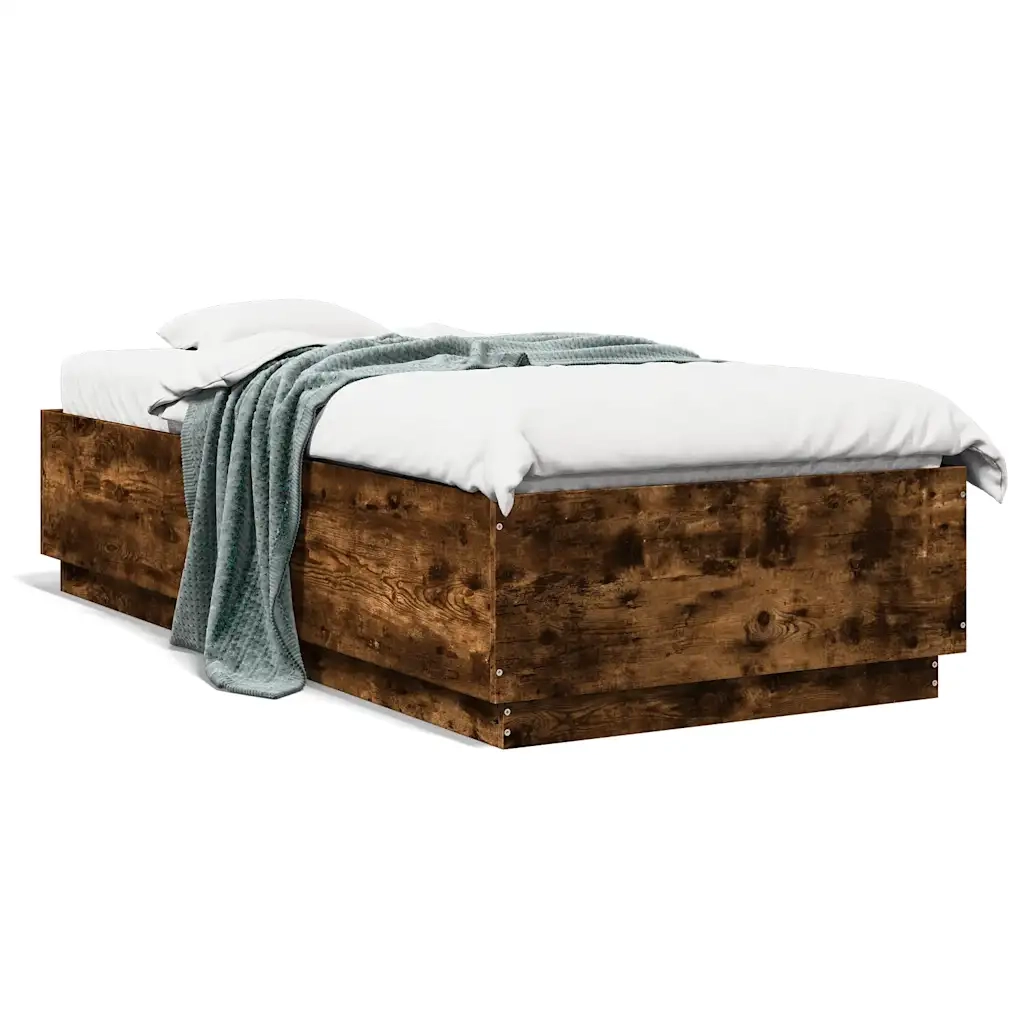 Giroletto con Luci LED Rovere Fumo 100x200 cm Legno Multistrato 3209629