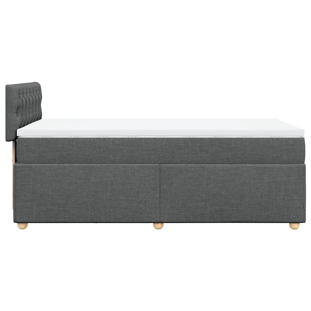 Giroletto a Molle con Materasso Grigio Scuro 90x190 cm Tessuto