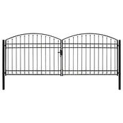 Cancello a Doppia Anta ad Arco in Acciaio 400x150 cm Nerocod mxl 130983