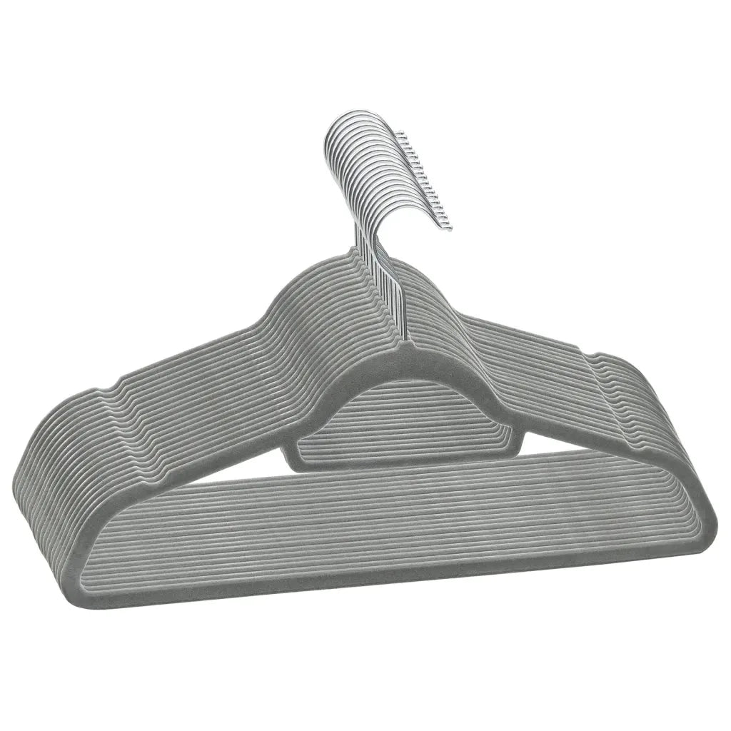 Set Appendiabiti 20 pz Antiscivolo Grigio in Velluto CFW5500602
