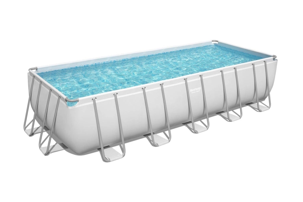 Bestway 5612B Power Steel Piscina Fuori Terra Rettangolare 640x274x132 cm 19281 L Filtro Sabbia colore Bianco