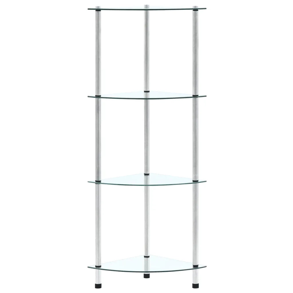 Scaffale a 4 Livelli Trasparente 30x30x100cm in Vetro Temperato CFW6436215
