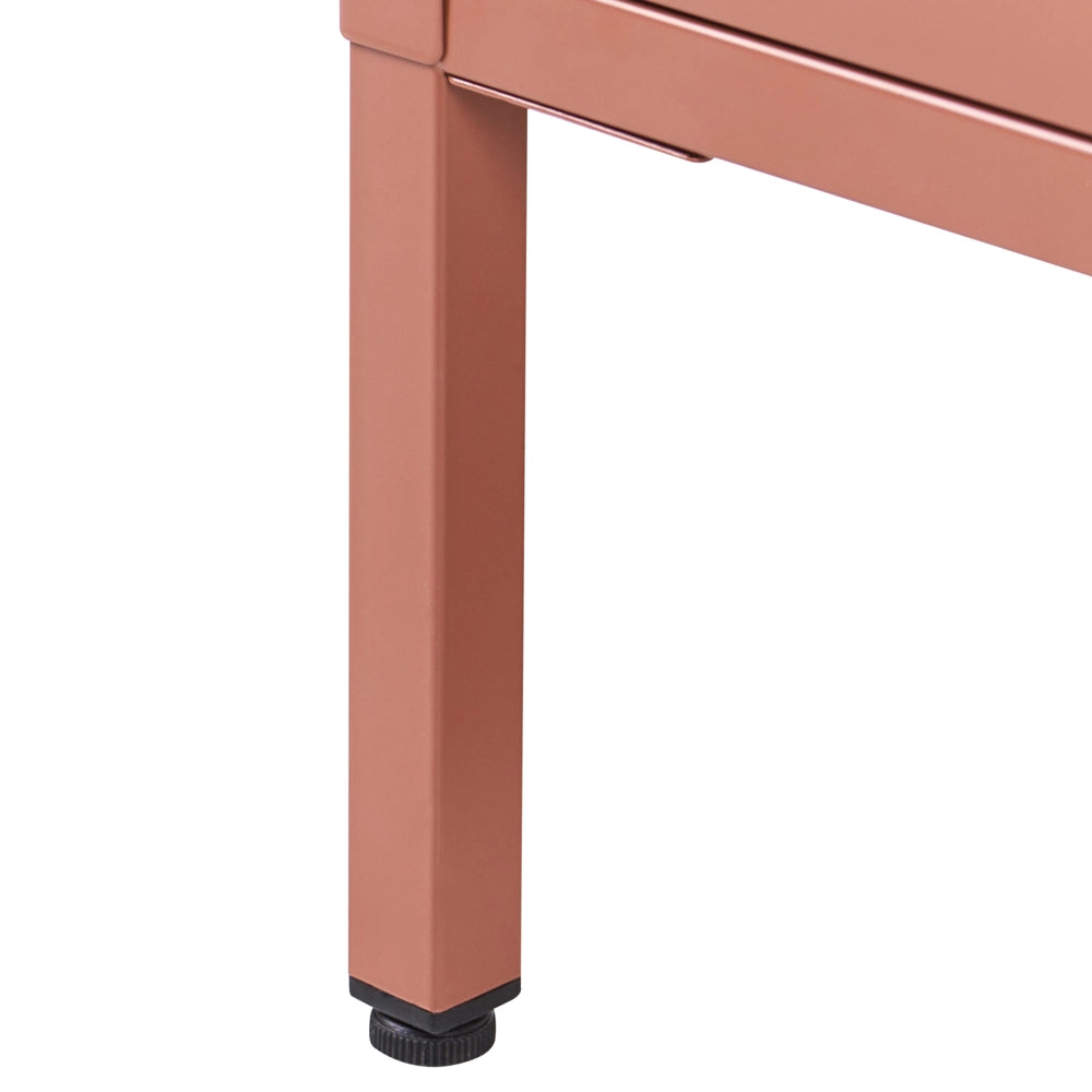 Credenza da ufficio in acciaio in stile industriale moderno 2 ante e 3 ripiani marrone dorato moderno contemporaneo ufficio
