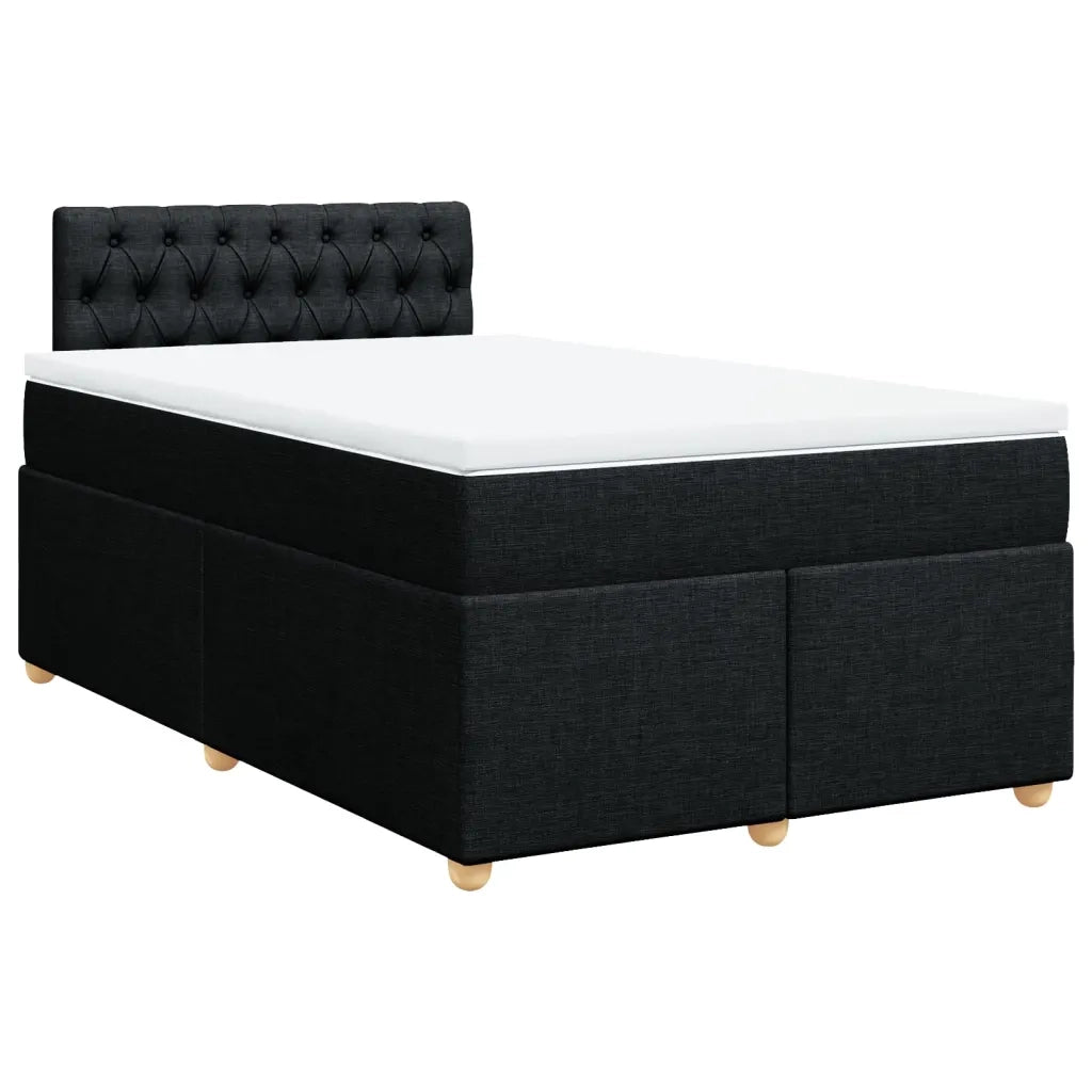 Giroletto a Molle con Materasso Nero 120x200 cm in Tessuto