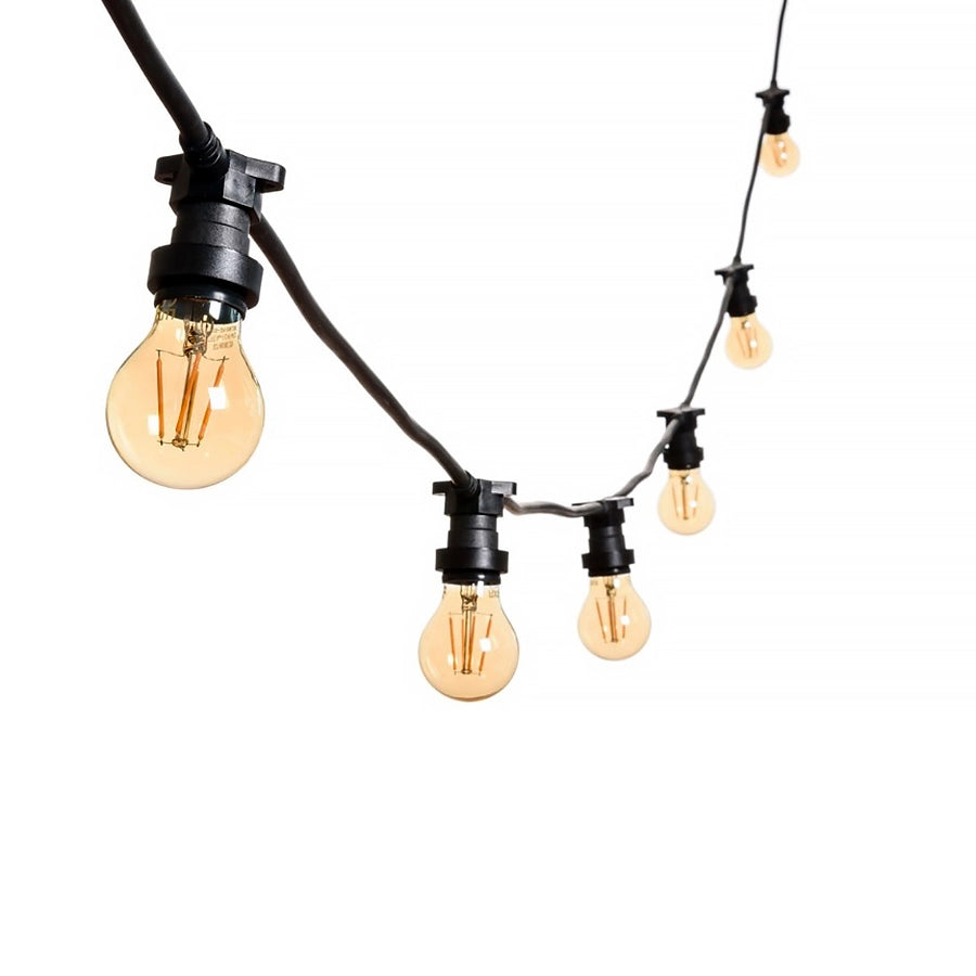 CATENA LUMINOSA LED 5M E 10 PORTALAMPADA E27 PROLUNGABILE IP54 PER ESTERNI - IDEALE PER FESTE EVENTI E DECORAZIONI NATALIZIE