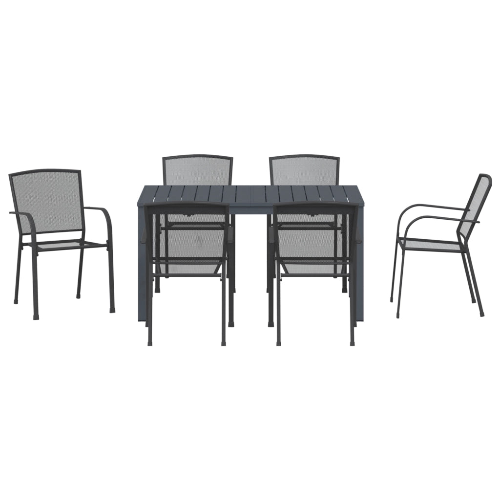 Set da pranzo da giardino 7 pezzi Acciaio antracite