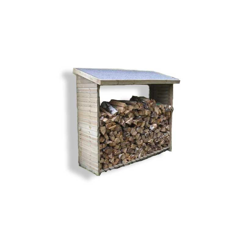 Portalegna da giardino in legno 188x86 cm – copertura bitumata – capacità 2 steri – trattato autoclave – RB18869 Foresta