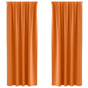 Tende Oscuranti | Tende Blackout con Anelli 2 pz Arancione Vivo 260 x 140 cm
