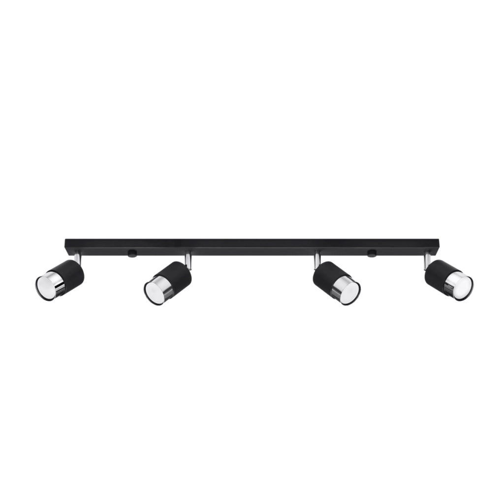 Lampada da soffitto NERO 4 nero/cromo
