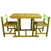 Vigor 9692120 Priamo Set Arredo Giardino 3 Pezzi Legno Acacia FSC 1 Tavolo 2 Sedie Schienale Textilene colore Natural