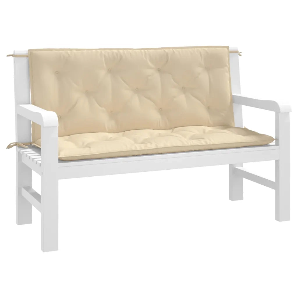 Cuscini Panca da Giardino 2 pz-Set di 2 Cuscini per panchina da esterno Beige 120x50x7 cm Tessuto Oxford