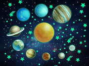 Stickers per parete con stelle e pianeti, stelle fluorescenti per un ambiente incantato, ideali per camere da bambini e appassionati di stelle
