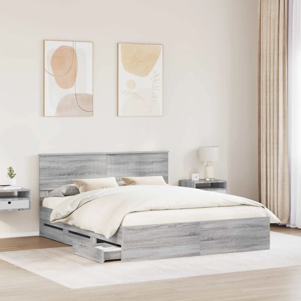 Struttura del letto con cassetto Grigio Sonoma 160 x 200 cm 3410691