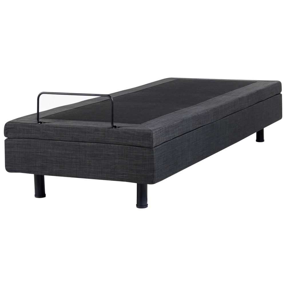 Letto elettrico singolo in poliestere grigio scuro regolabile con telecomando senza testata 80 x 200 cm stile moderno