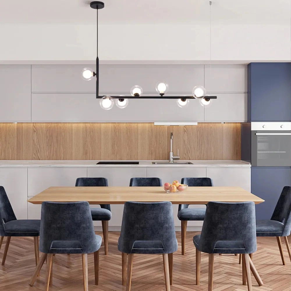 Lampada Da Soffitto Metallico Industrial Di Vetro Nero APP754-8CP