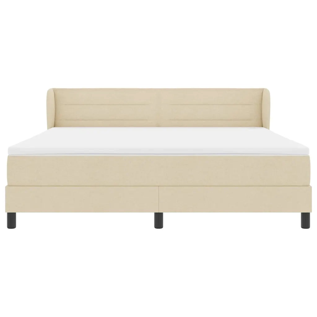 Letto a molle con materasso Crema 180 x 200 cm Tessuto 3339980