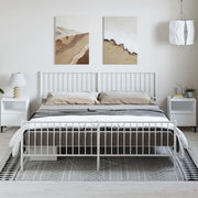 Giroletto con Testiera e Pediera Metallo Bianco 183x213 cm