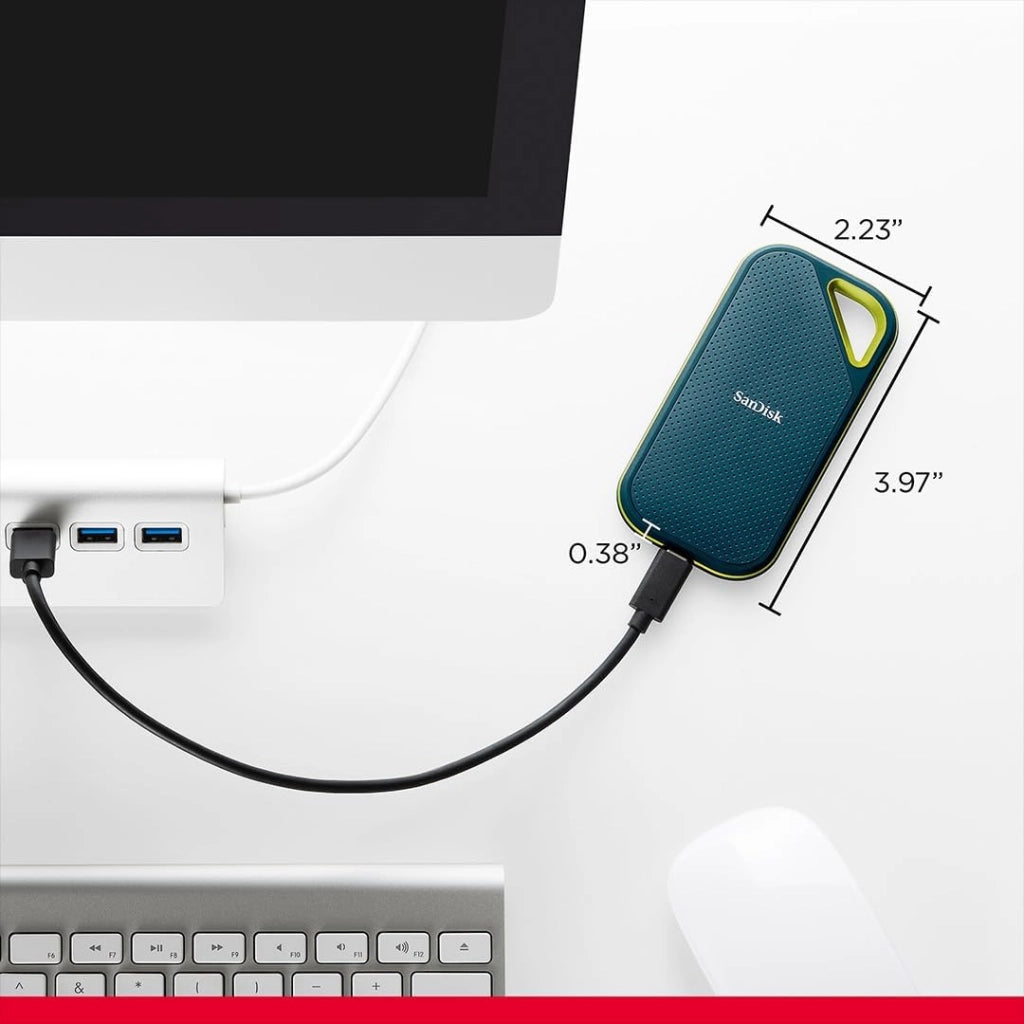 Extreme PRO 2 TB SSD portatile (velocità massima di 2000 MB/s, crittografia hardware a 256 bit, la protezione da cadute da un massimo di tre metri, protezione contro acqua e polvere) Monterey