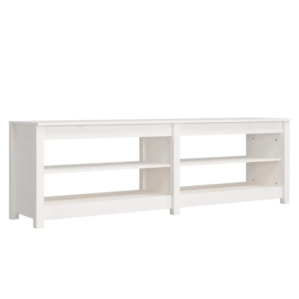 Scarpiera Bianca 160x36,5x50 cm in Legno Massello di Pino cod mxl 50143