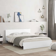Giroletto con Testiera e LED-Struttura Letto con testiera Bianco 150x200 cm 335007