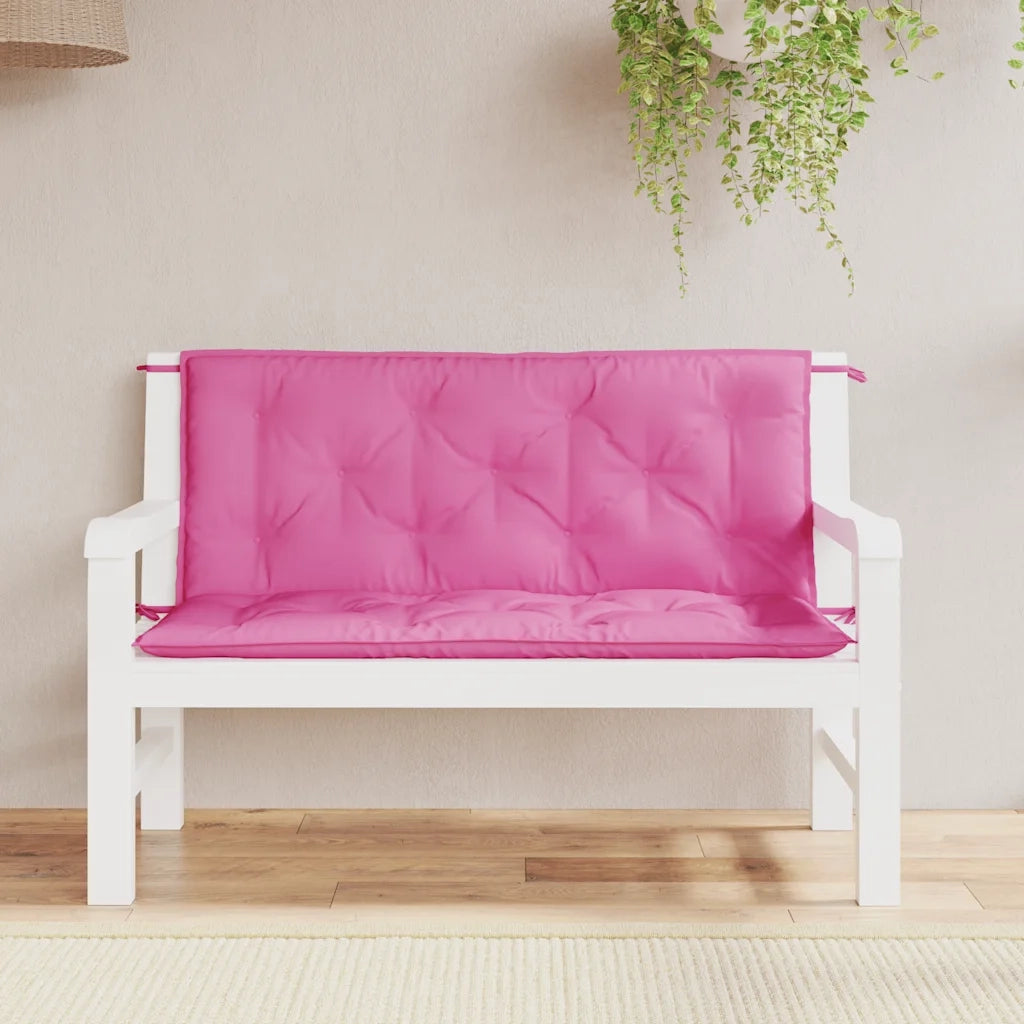Cuscini per Panca da Giardino 2 pz | Cuscini per sedie Rosa 120x50x7 cm in Tessuto
