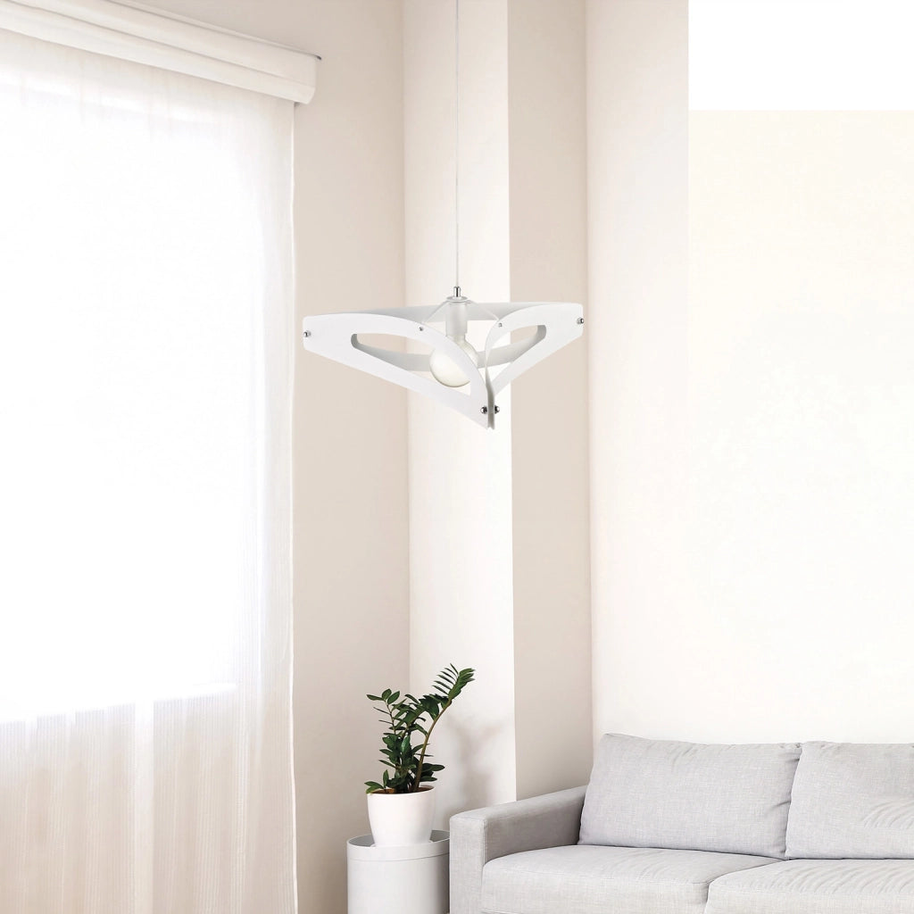 Sospensione Moderna 1 Luce Onyx Ferro Taglio Laser Bianco