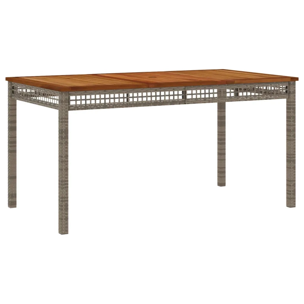 Set da Pranzo da Giardino 5 pz con Cuscini in Polyrattan Grigio