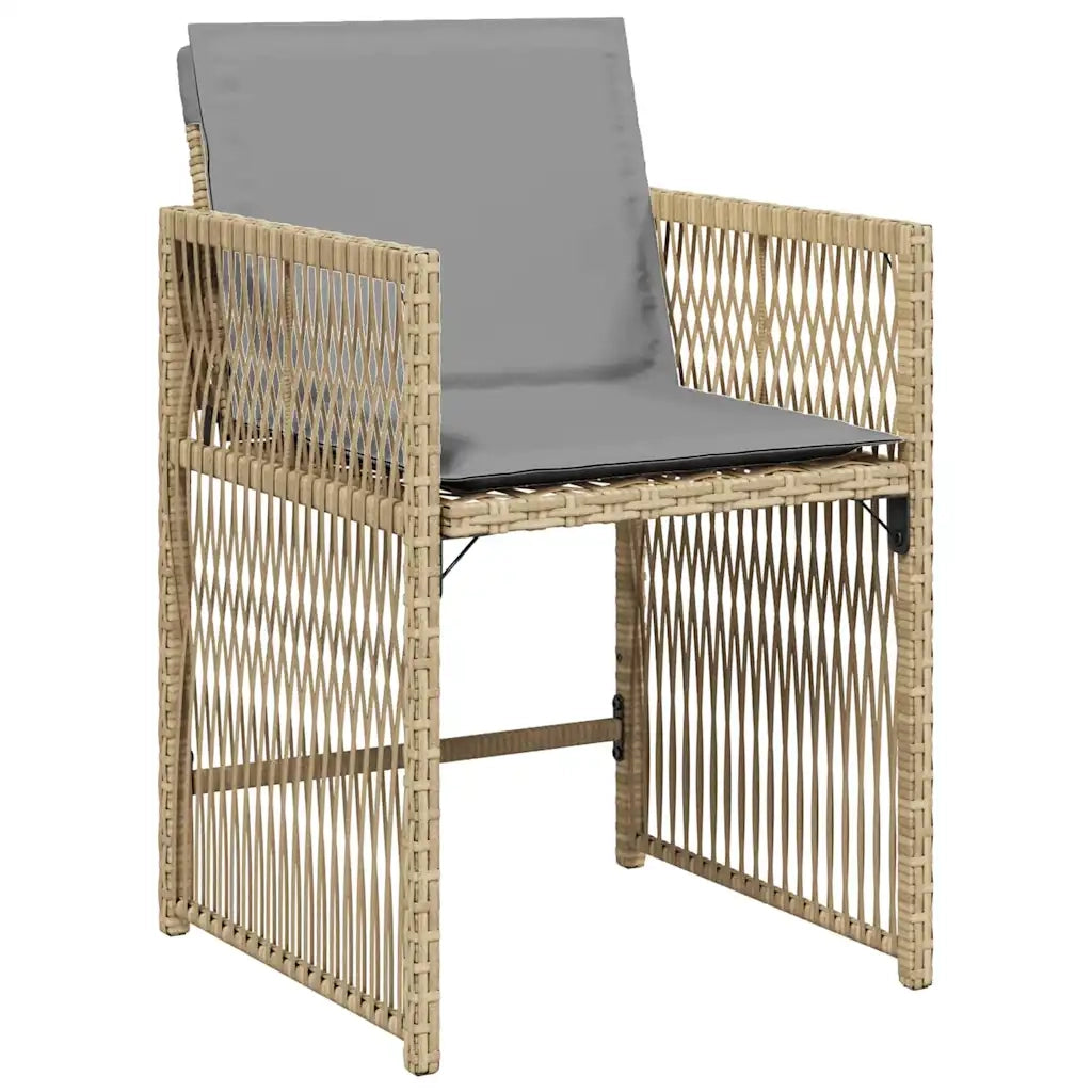 Set da Pranzo per Giardino 9 pcs Beige polyrattan 3380796