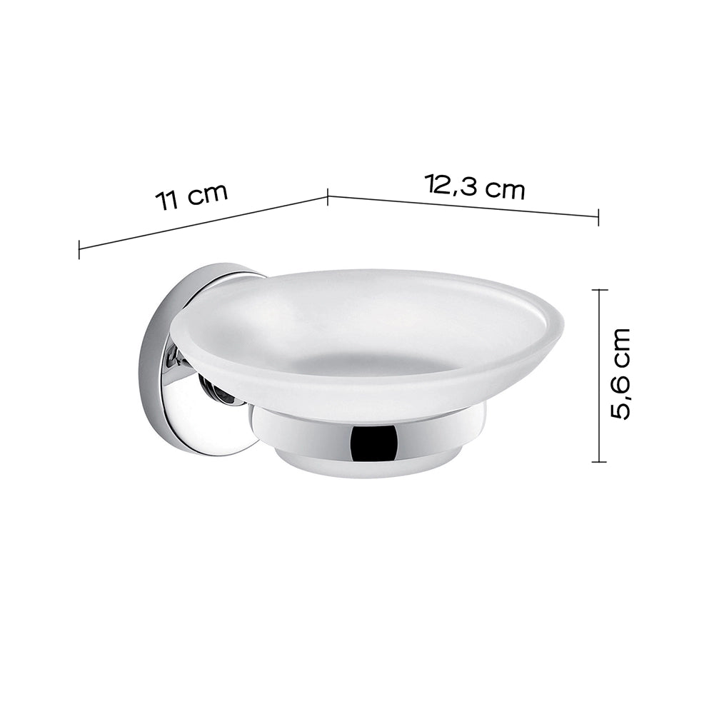 Set portaspazzolini, dosasapone e portasapone da muro Gedy linea Felce cromato