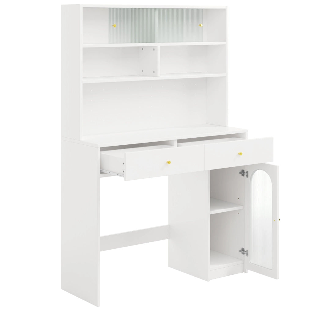 Mobile cucina multifunzione con piano di lavoro 120x45x180 cm; bianco in MDF