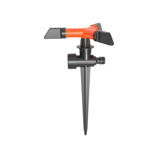 Irrigatore rotante con puntale con ugelli paralleli orientabili prati aiuole giardini innesto 3 bracci