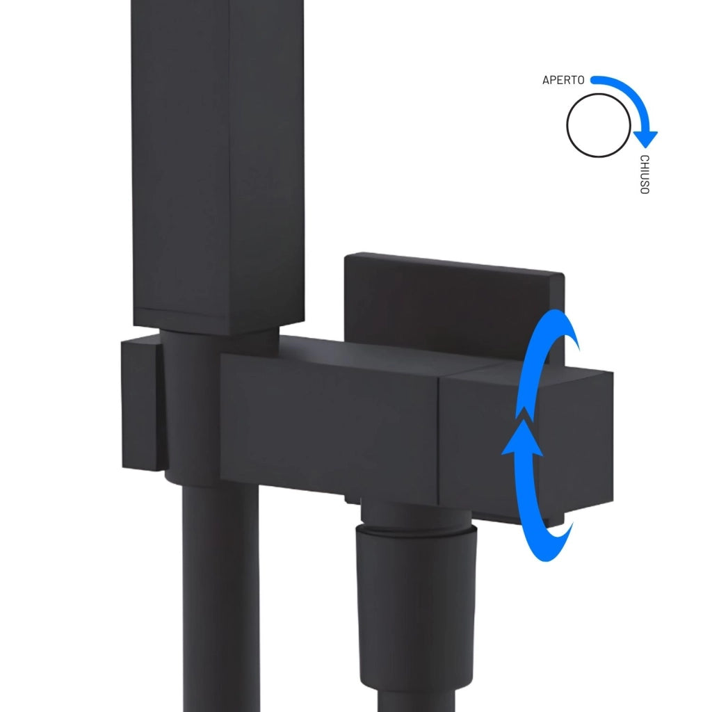 Idroscopino wc doccetta ottone portatile shutoff monogetto con leva ogomondo kit *** finitura- nero quadro, confezione 1