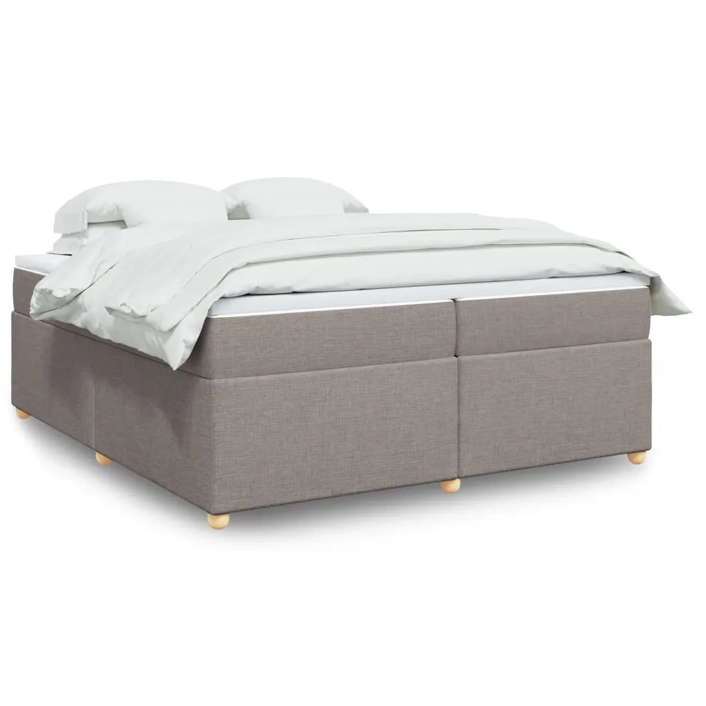 vidaXL Giroletto a Molle con Materasso Tortora 200x200 cm in Tessuto