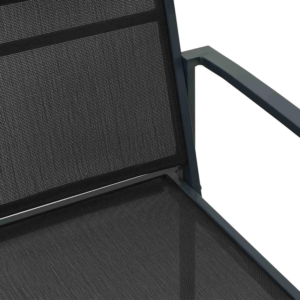 Sedie da giardino 2 pcs Nero e antracite 53,5 x 59 x 77 cm