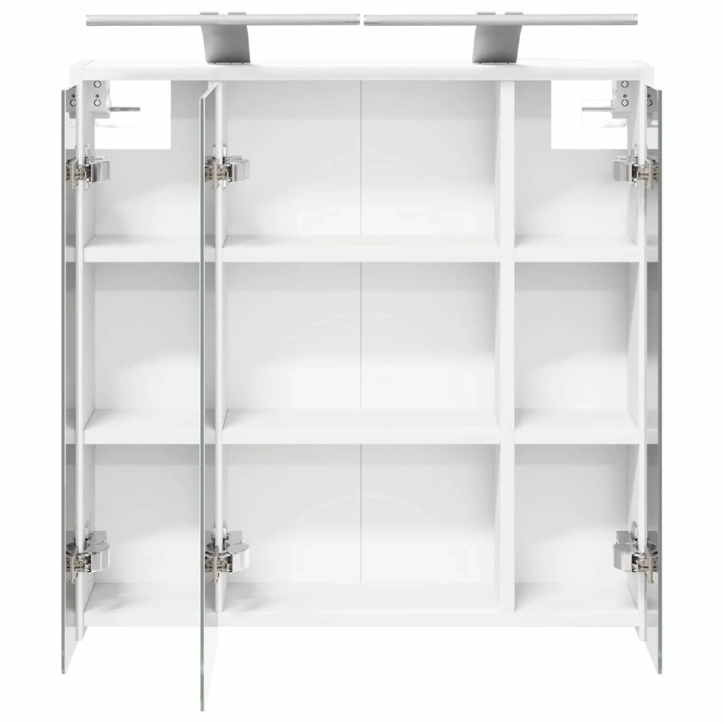 Mobiletto per specchio da bagno Bianco 63,5 x 16 x 62,5 cm