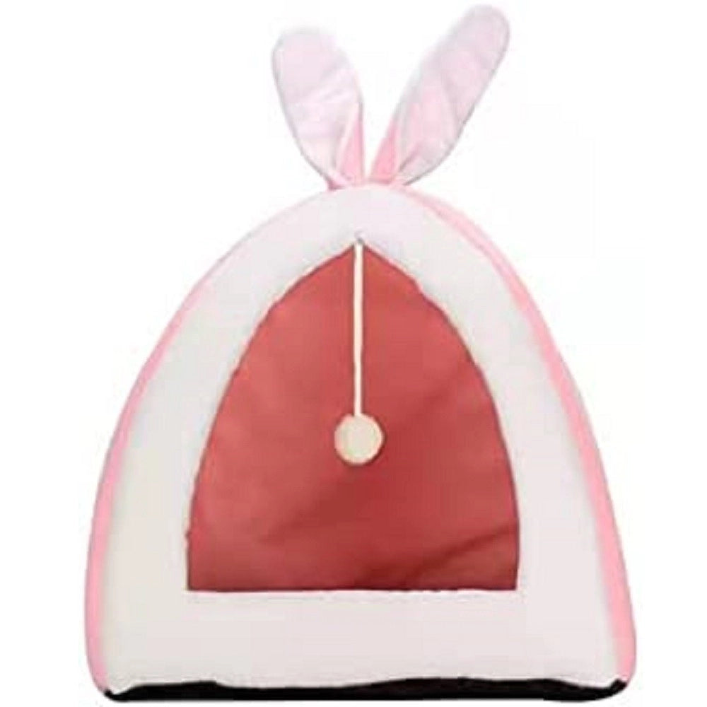 Trade Shop - Letto Cuscino Cuccia Per Gatti Animali Taglia M Coniglio Rosa 33 X 33 X 36 Cm -
