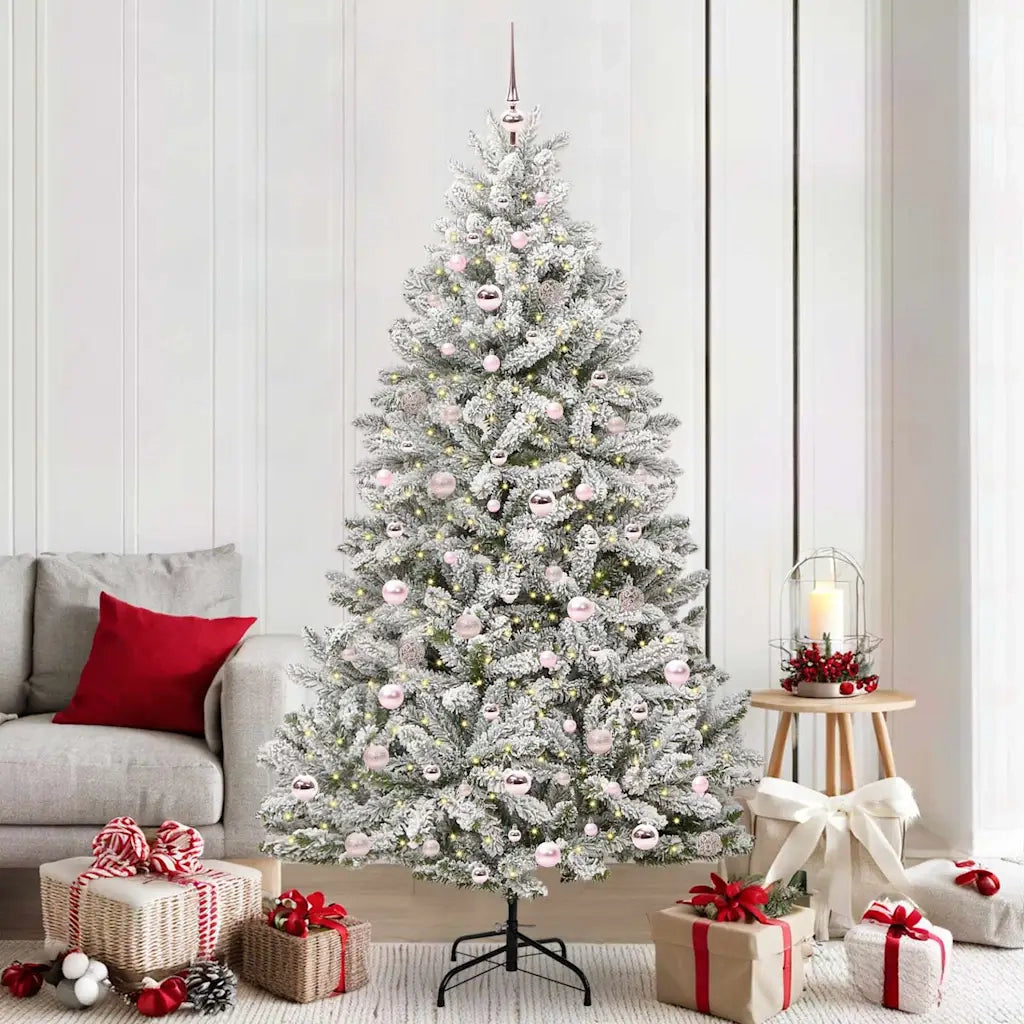 Albero di Natale | Decorazioni natalizie artificiale con 300 LED Verde e Bianco 210 cm