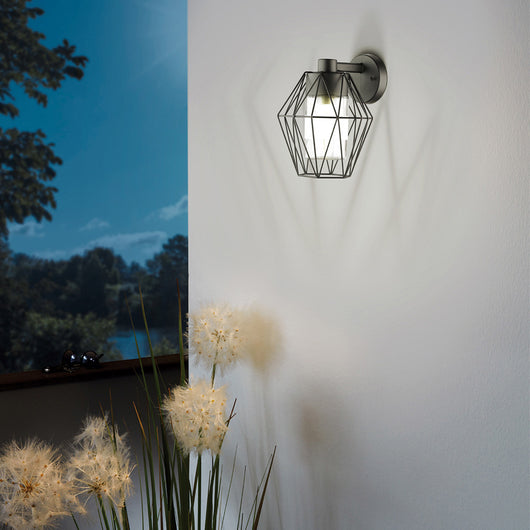 Applique Esterno Contemporanea Canove Metallo Nero 1 Luce E27