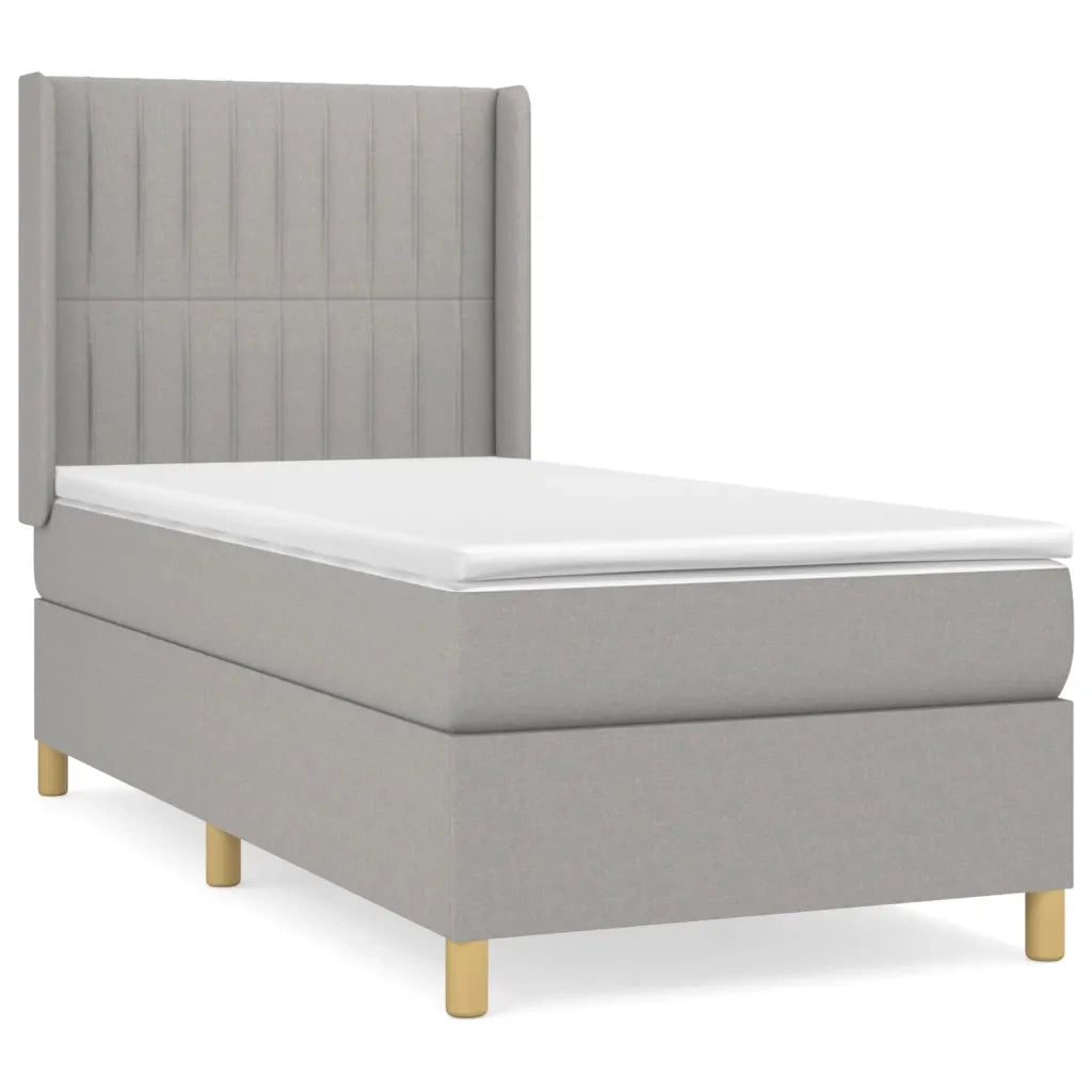 Giroletto a Molle con Materasso Grigio Chiaro 90x200 cm Tessuto cod mxl 47027