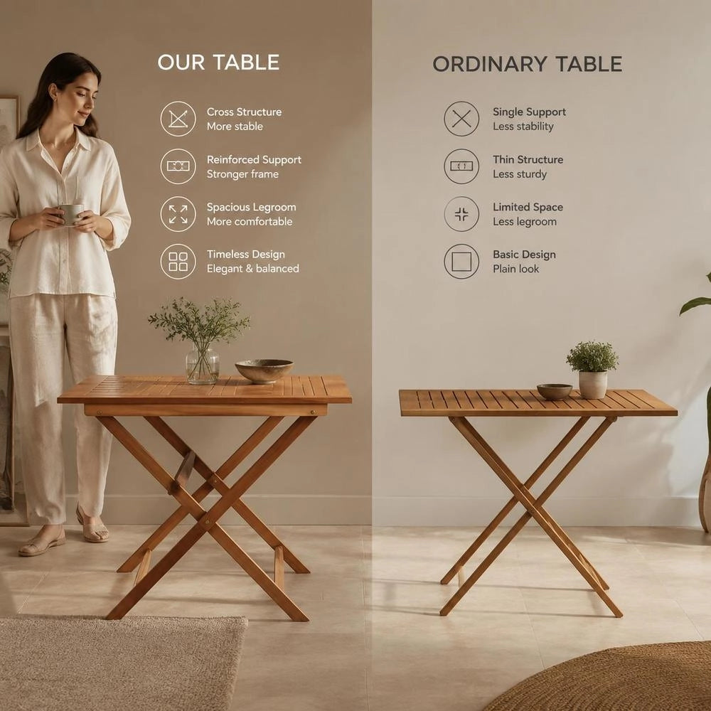 Garden Table 110x67x74 Cm Solid Acacia Wood