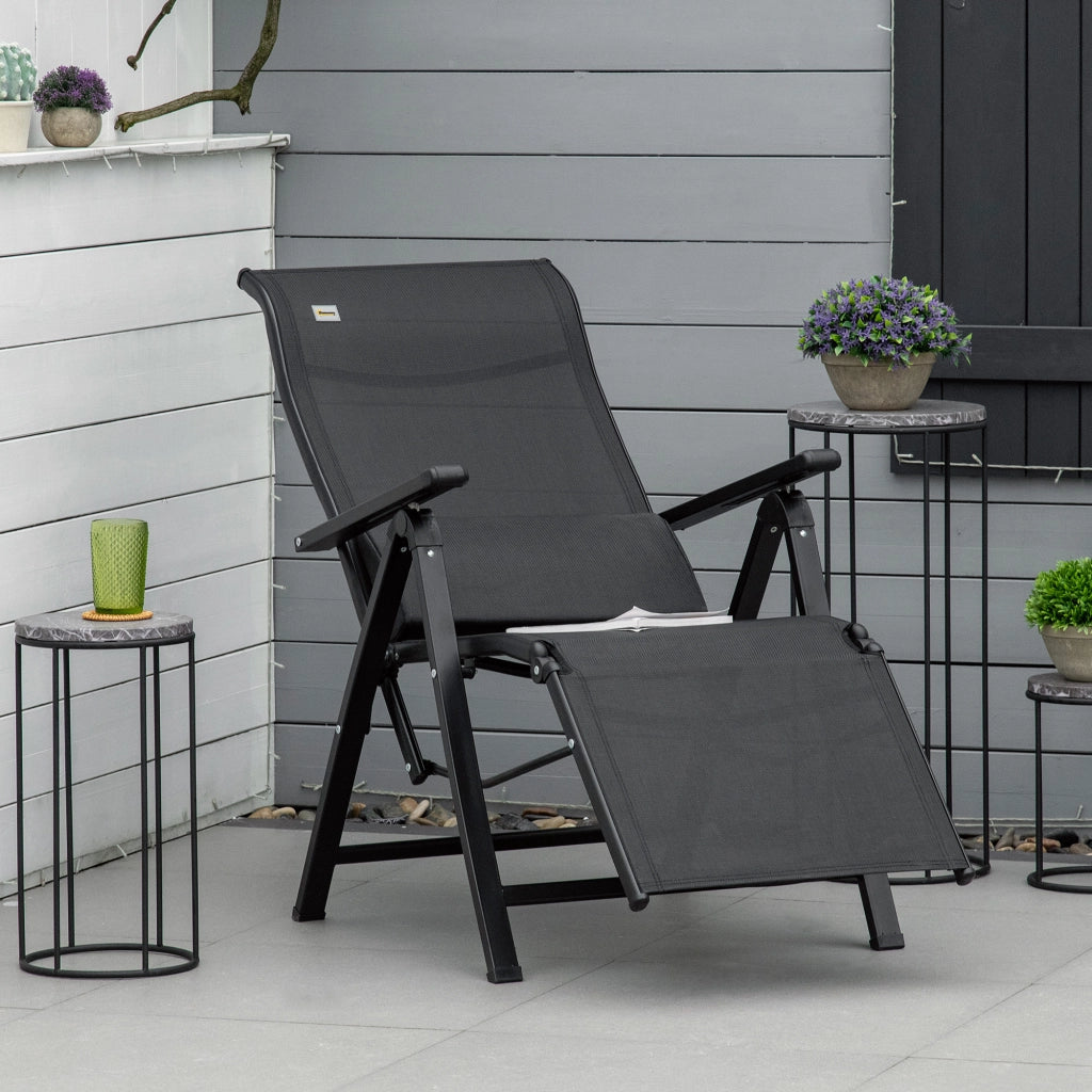 Poltrona da giardino reclinabile con cuscino ¨C zephmum ¨C nero