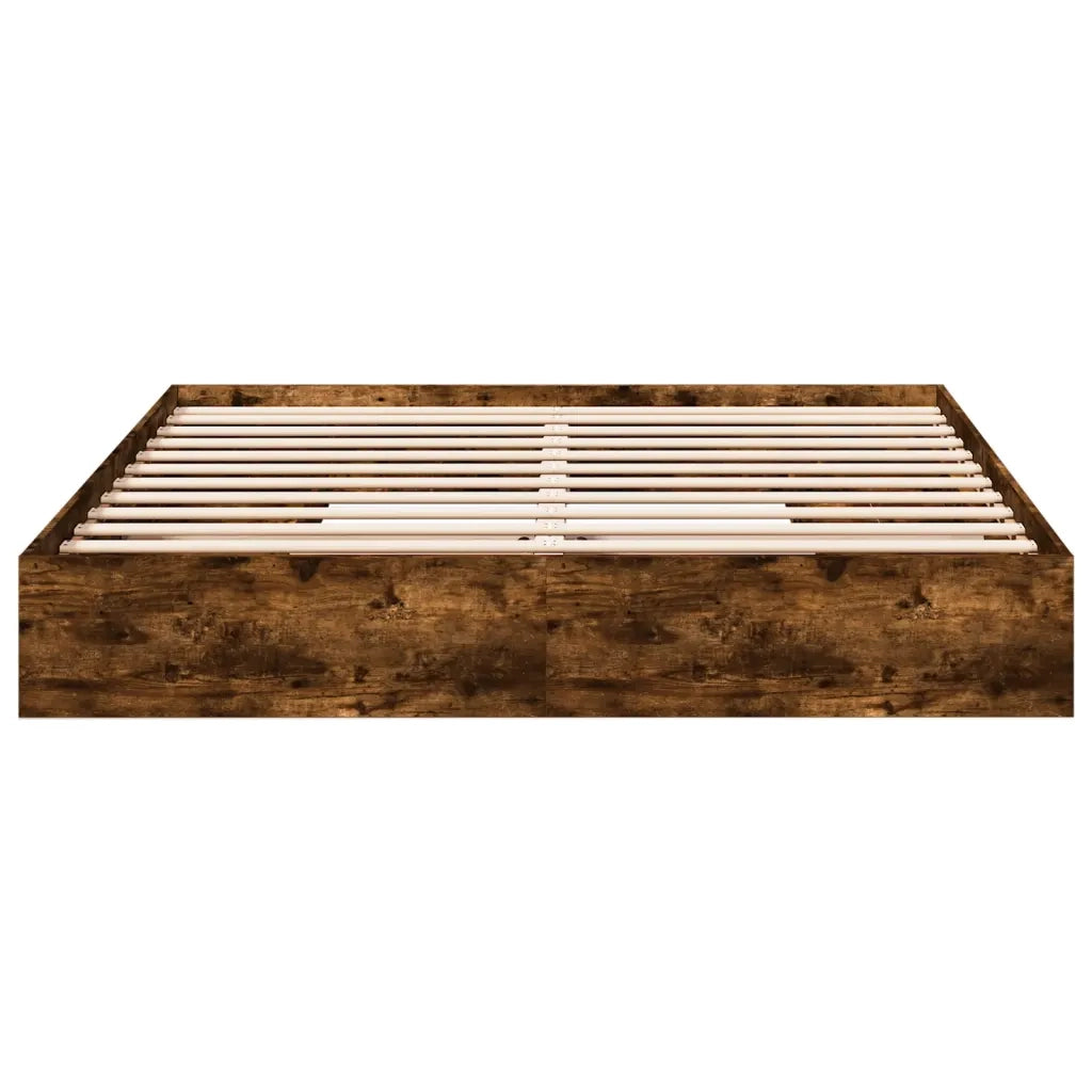 Giroletto con Cassetti Rovere Fumo 200x200 cm Legno Multistrato 3280633